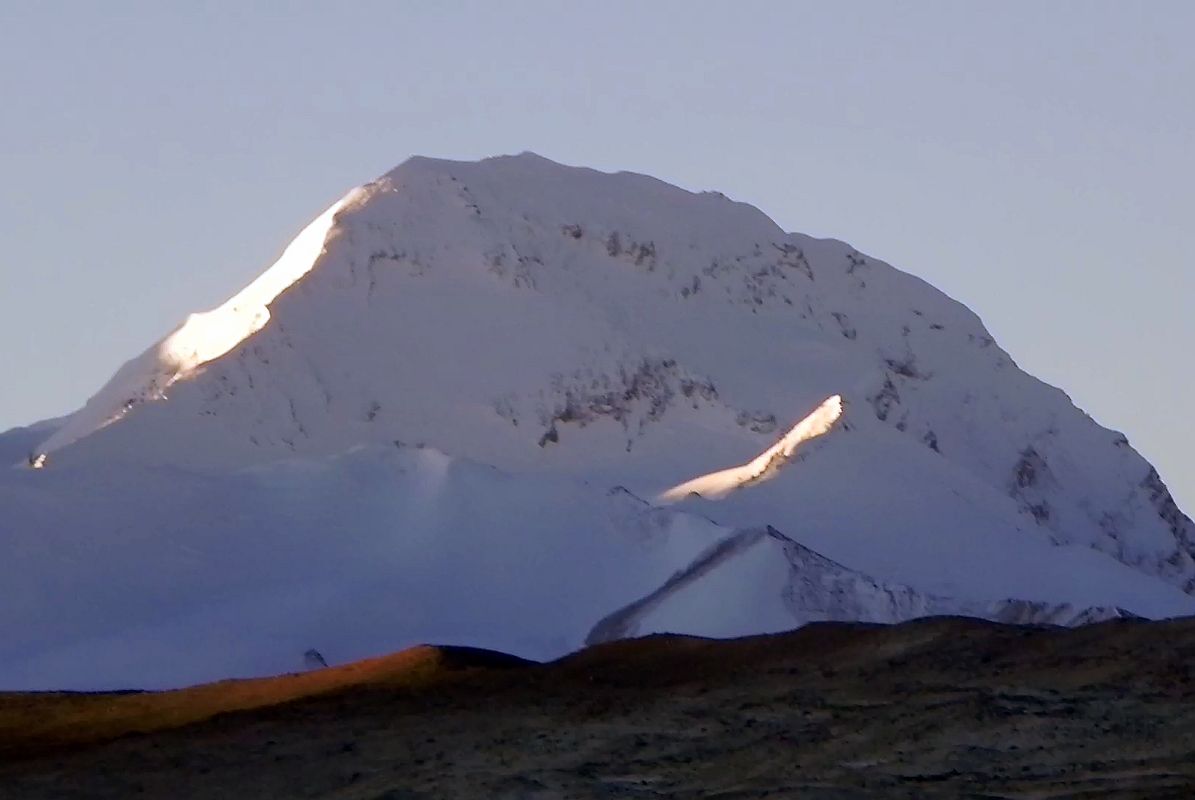 13 Porong Ri At Sunrise From Shishapangma North Base Camp Porong Ri (7292m) is the first mountain to the northwest of Shishapangma at sunrise from Shishapangma North Chinese Base Camp.